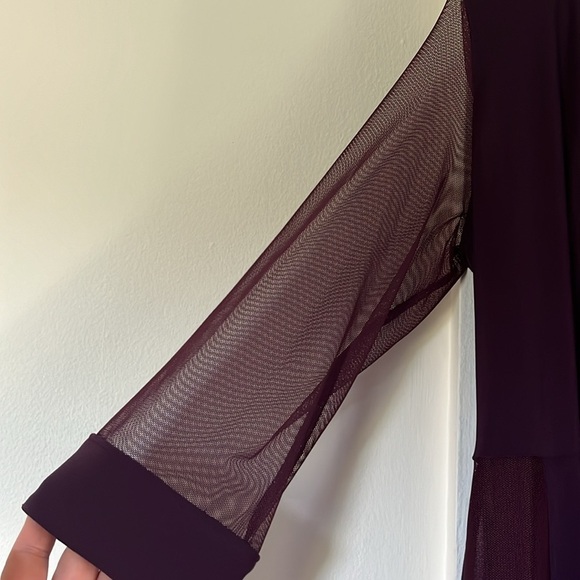 R & M Richards NWT 2PC Plum Party Sheath Dress with Sheer Jacket, Size 4 - Picture 12 of 17